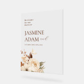 Waterverf Boho Bloemen Herfst Huwelijk Welkom Acryl Bord (Hoek)