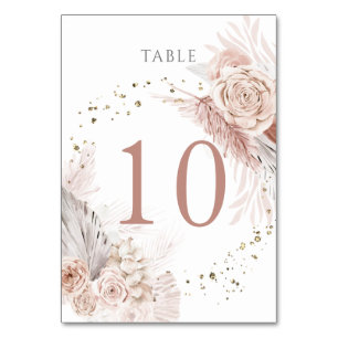 waterverf boho bloemen Tabel Nummer 10 Kaart