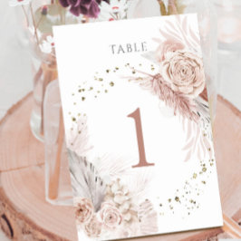 waterverf boho bloemen Tabel Nummer 1 Kaart