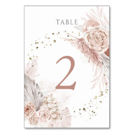 waterverf boho bloemen Tabel Nummer 2 Kaart