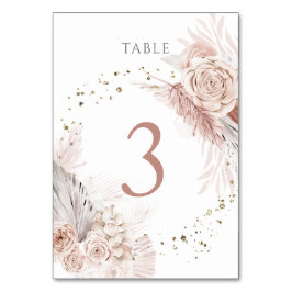 waterverf boho bloemen Tabel Nummer 3 Kaart