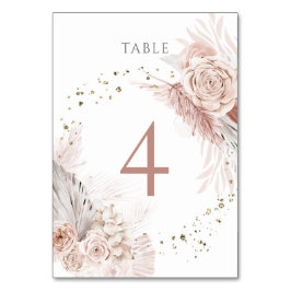 waterverf boho bloemen Tabel Nummer 4 Kaart