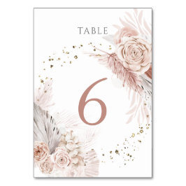 waterverf boho bloemen Tabel Nummer 6 Kaart