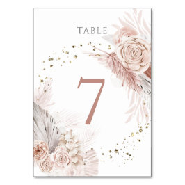 waterverf boho bloemen Tabel Nummer 7 Kaart