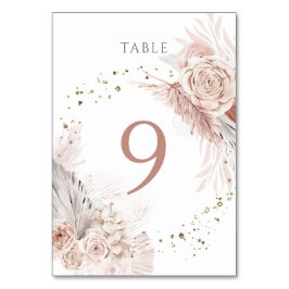 waterverf boho bloemen Tabel Nummer 9 Kaart