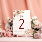 Waterverf Boho Bloemen Trouwtafel Nummers