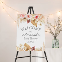 Waterverf Boho Bloemige Baby Shower welkomstbord