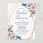 Waterverf Boho Bloemige Bruidsuitnodiging Briefkaart (Voorkant)