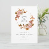 Waterverf Boho Bloemige Bruiloft Save The Date (Staand voorkant)