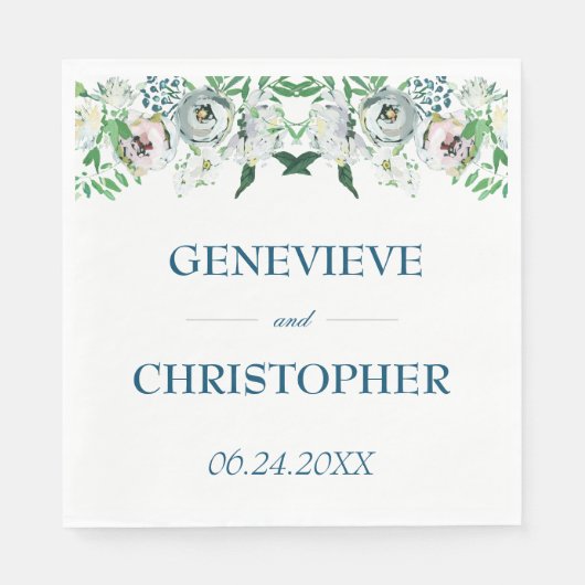 Waterverf Boho Bloemige Geometrische Bruiloft Servet