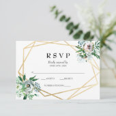 Waterverf Boho Bloemige Geometrische Trouw RSVP (Staand voorkant)