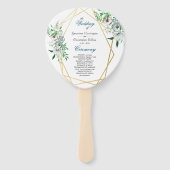 Waterverf Boho Bloemige Geometrische Trouwceremoni Handwaaier (Voorkant)