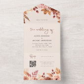 Waterverf Boho Bloemige Herfst QR-code Website All In One Uitnodiging (Binnen)
