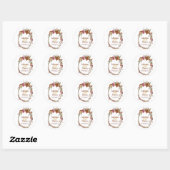 Waterverf Boho bloemige Ronde Sticker (Vel)