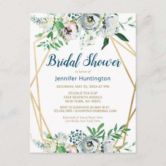 Waterverf Boho Bloemige Trouwfeest Uitnodiging (Voorkant)