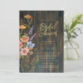 Waterverf Boho Bloemige Wilde Bloemen Bruidsdouche Kaart (Staand voorkant)