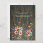 Waterverf Boho Bloemige Wilde Bloemen Bruidsdouche Kaart (Achterkant)