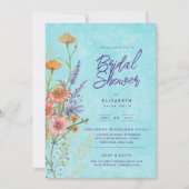 Waterverf Boho Bloemige Wilde Bloemen Bruidsdouche Kaart (Voorkant)