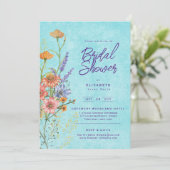 Waterverf Boho Bloemige Wilde Bloemen Bruidsdouche Kaart (Staand voorkant)