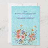 Waterverf Boho Bloemige Wilde Bloemen Bruidsdouche Kaart (Achterkant)