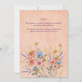 Waterverf Boho Bloemisterij Wilde Bloemen Bruidsui Kaart (Achterkant)