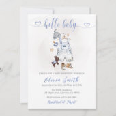 Waterverf Boho Blue Clothes Boy Baby shower Kaart (Voorkant)