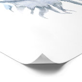 Waterverf Boho Blue Feather Print (Hoek)