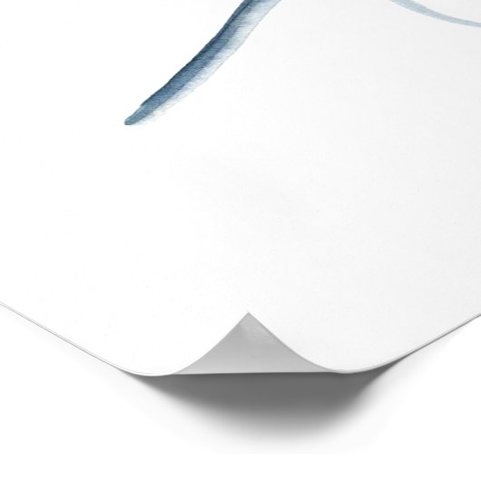 Waterverf Boho Blue Feather Print (Hoek)