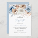 Waterverf Boho Blue Floral 40th Birthday Kaart<br><div class="desc">Waterverf Boho Blue Floral 40th Birthday Party Invitation Bekijk passend collectie in Niche en Nest Store</div>