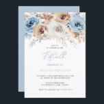 Waterverf Boho Blue Floral 50th Birthday Kaart<br><div class="desc">Waterverf Boho Blue Floral 50th Birthday Party Invitation Bekijk passend collectie in Niche en Nest Store</div>