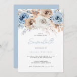 Waterverf Boho Blue Floral 70th Birthday Party Kaart<br><div class="desc">Waterverf Boho Blue Floral 70th Birthday Party Invitation Bekijk passend collectie in Niche en Nest Store</div>