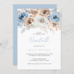 Waterverf Boho Blue Floral 90th Birthday Party Kaart<br><div class="desc">Waterverf Boho Blue Floral 90th Birthday Party Invitation Bekijk passend collectie in Niche en Nest Store</div>