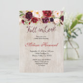 Waterverf Boho bruidsdouche uitnodiging (Staand voorkant)