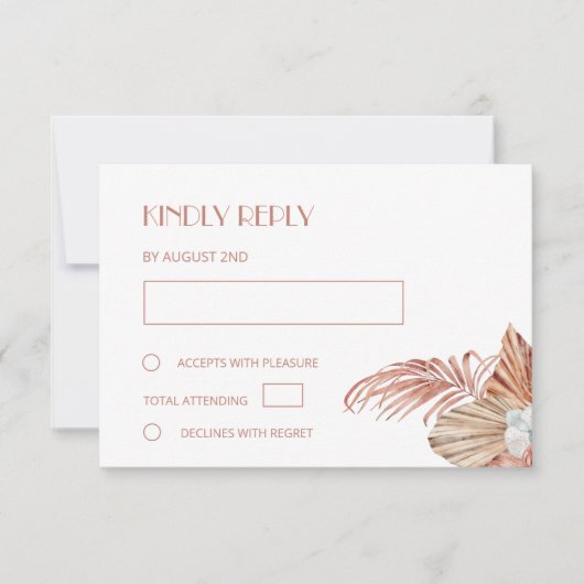 Waterverf Boho Bruiloft RSVP Kaartje (Voorkant)