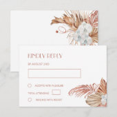 Waterverf Boho Bruiloft RSVP Kaartje (Voorkant / Achterkant)