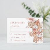 Waterverf Boho Bruiloft RSVP Kaartje (Staand voorkant)