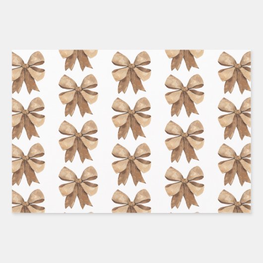 Waterverf Boho Buffalo Plaid & Burlap Bows Inpakpapier Vel (Voorkant 3)