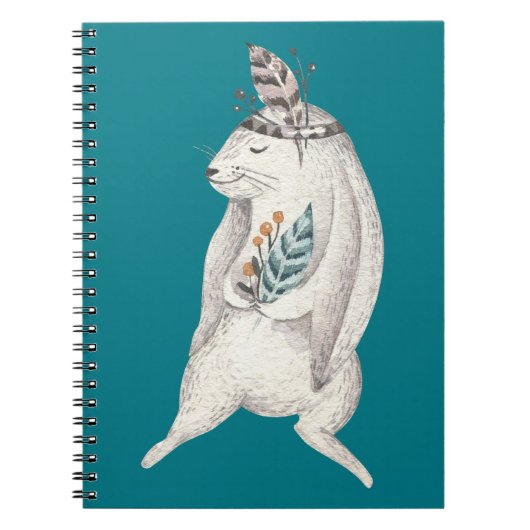 Waterverf Boho Bunny Notitieboek (Voorkant)