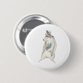 Waterverf Boho Bunny Ronde Button 5,7 Cm (Voorkant /achterkant)