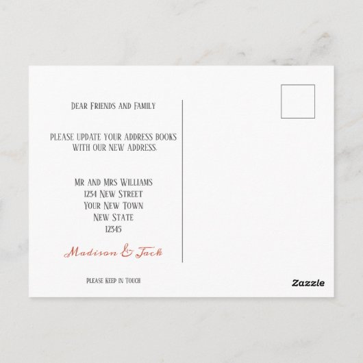 Waterverf Boho Cactus | Adres wijzigen Briefkaart (Achterkant)