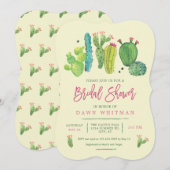 Waterverf Boho Cactus Bridal Shower Kaart (Voorkant / Achterkant)
