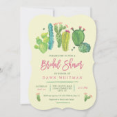 Waterverf Boho Cactus Bridal Shower Kaart (Voorkant)