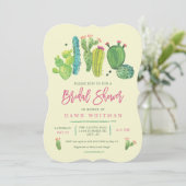 Waterverf Boho Cactus Bridal Shower Kaart (Staand voorkant)
