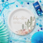 Waterverf Boho Cactus Desert baby shower Papieren Bordje (Feest)