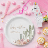 Waterverf Boho Cactus Desert baby shower Papieren Bordje (Feest)