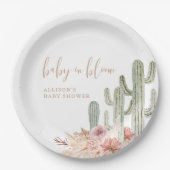 Waterverf Boho Cactus Desert baby shower Papieren Bordje (Voorkant)