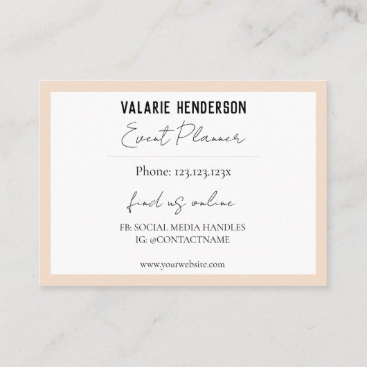 Waterverf Boho Cactus Feminine Script Business Visitekaartje (Achterkant)