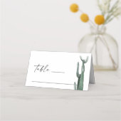 Waterverf Boho Cactus | Rustic Desert Wedding Plaatskaartje (Voorkant)
