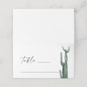 Waterverf Boho Cactus | Rustieke Woestijn Bruiloft Plaatskaartje (Buitenkant ongevouwen)