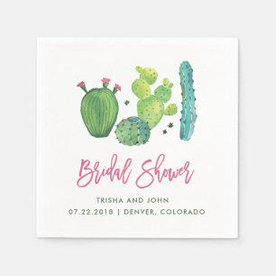 Waterverf Boho Cactus Vrijgezellenfeest Napkin Servet